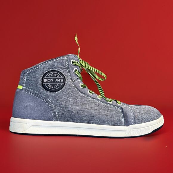 Iron Jias | JIA-016 Grey Denim Casual Motorcycle Riding Sneakers Size Men's 10 - Picture 2 of 16